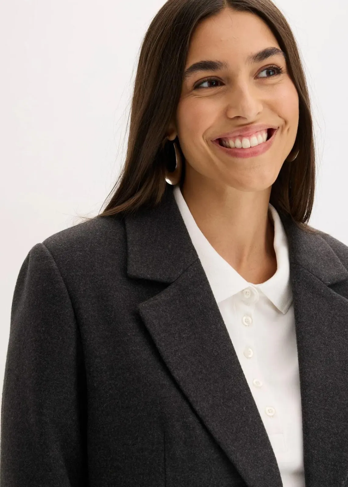 bonprix Bekleidung·Basics|Blazer^Oversize-Blazer anthrazit meliert