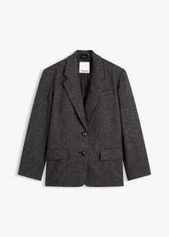 bonprix Bekleidung·Basics|Blazer^Oversize-Blazer aus feinem Viskose-Mix grau meliert meliert
