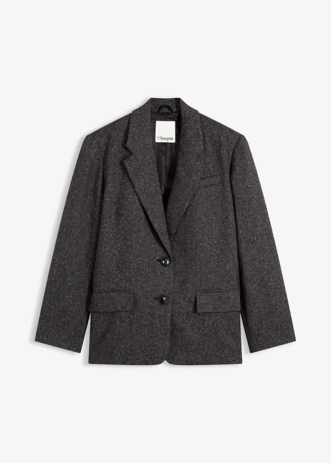 bonprix Bekleidung·Basics|Blazer^Oversize-Blazer aus feinem Viskose-Mix grau meliert meliert