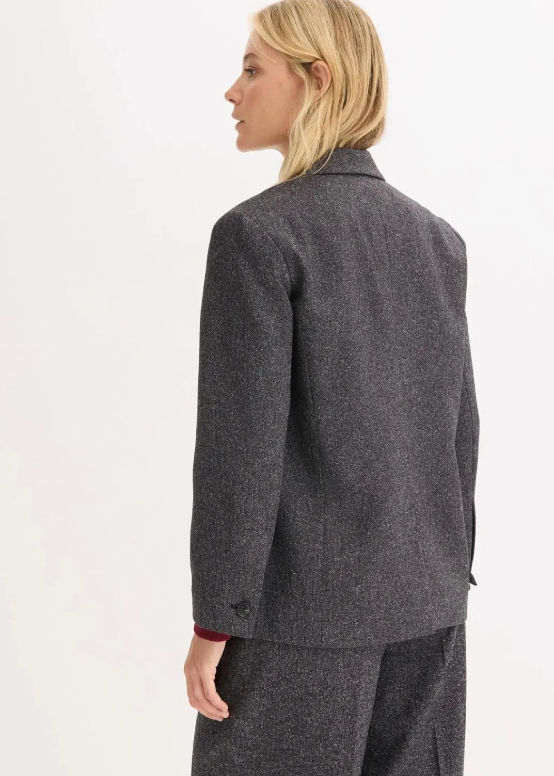 bonprix Bekleidung·Basics|Blazer^Oversize-Blazer aus feinem Viskose-Mix grau meliert meliert