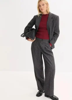 bonprix Bekleidung·Basics|Blazer^Oversize-Blazer aus feinem Viskose-Mix grau meliert meliert