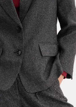 bonprix Bekleidung·Basics|Blazer^Oversize-Blazer aus feinem Viskose-Mix grau meliert meliert