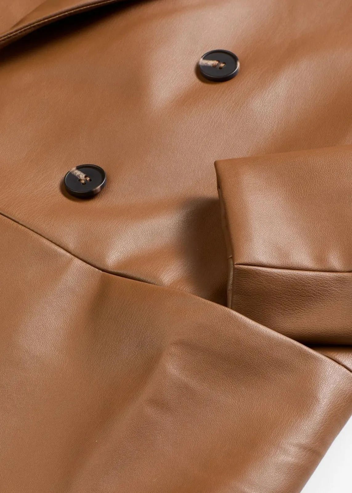 bonprix Bekleidung·Basics|Nachhaltigere Materialien^Oversize-Blazer aus Lederimitat pimentbraun