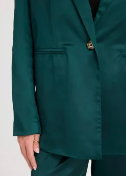 bonprix Bekleidung·Basics|Blazer^Oversize-Blazer aus Satin tiefgrün