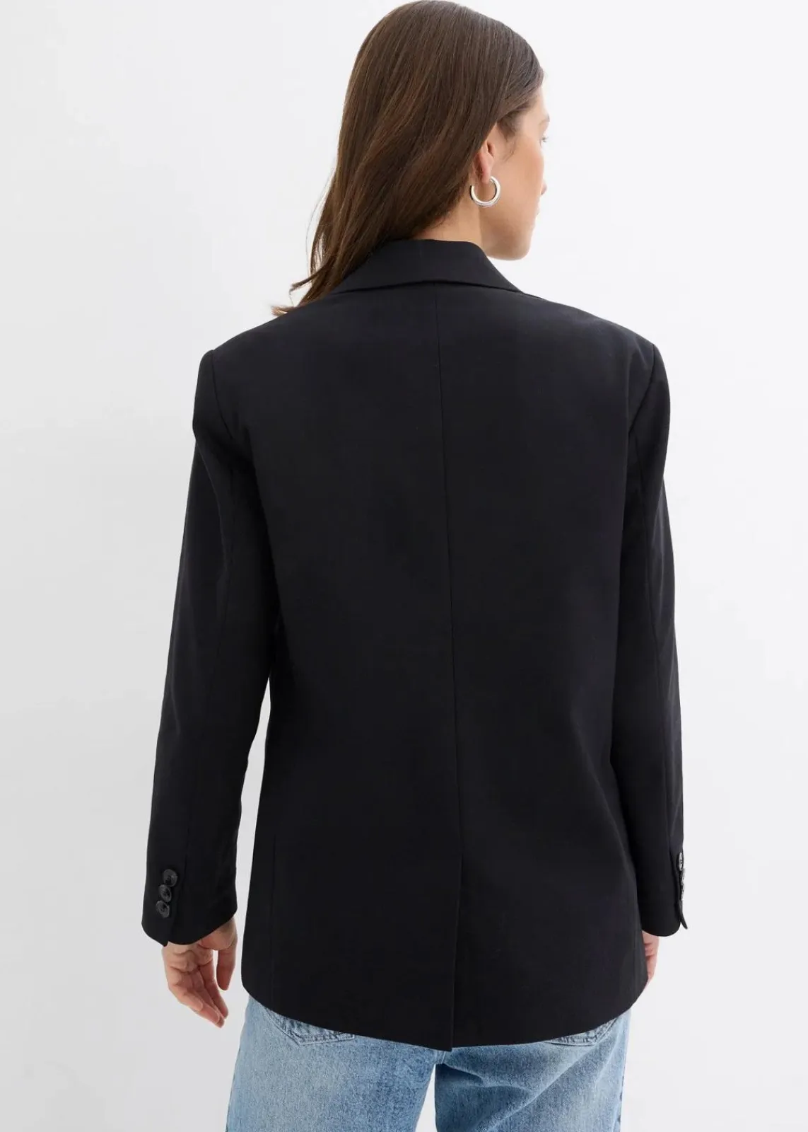 bonprix Blazer^Oversize-Blazer mit leichten Schulterpolstern schwarz