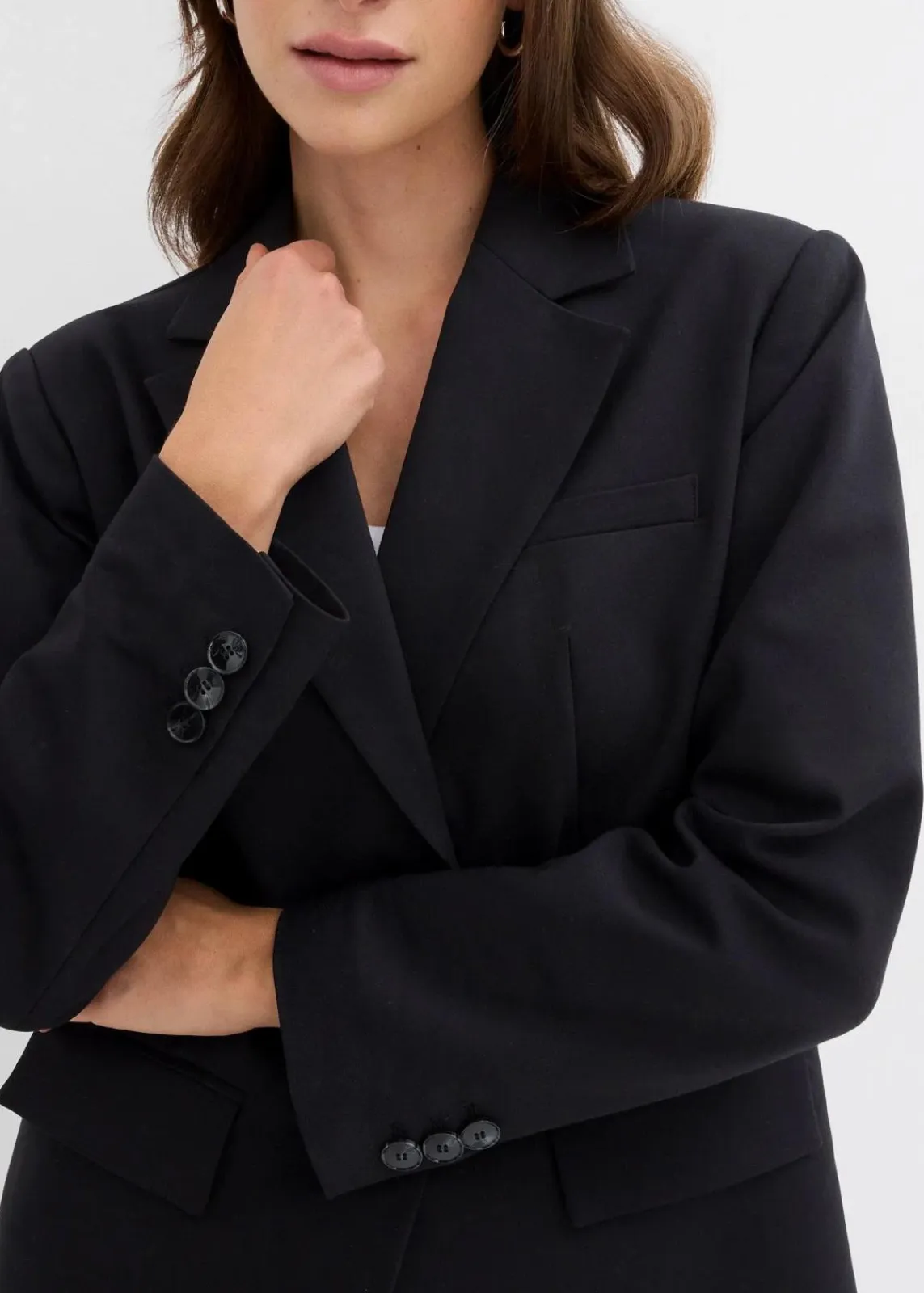 bonprix Blazer^Oversize-Blazer mit leichten Schulterpolstern schwarz