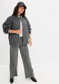 bonprix Bekleidung·Hosen|Jacken & Mäntel^Oversize-Blouson in Wolloptik anthrazit meliert meliert