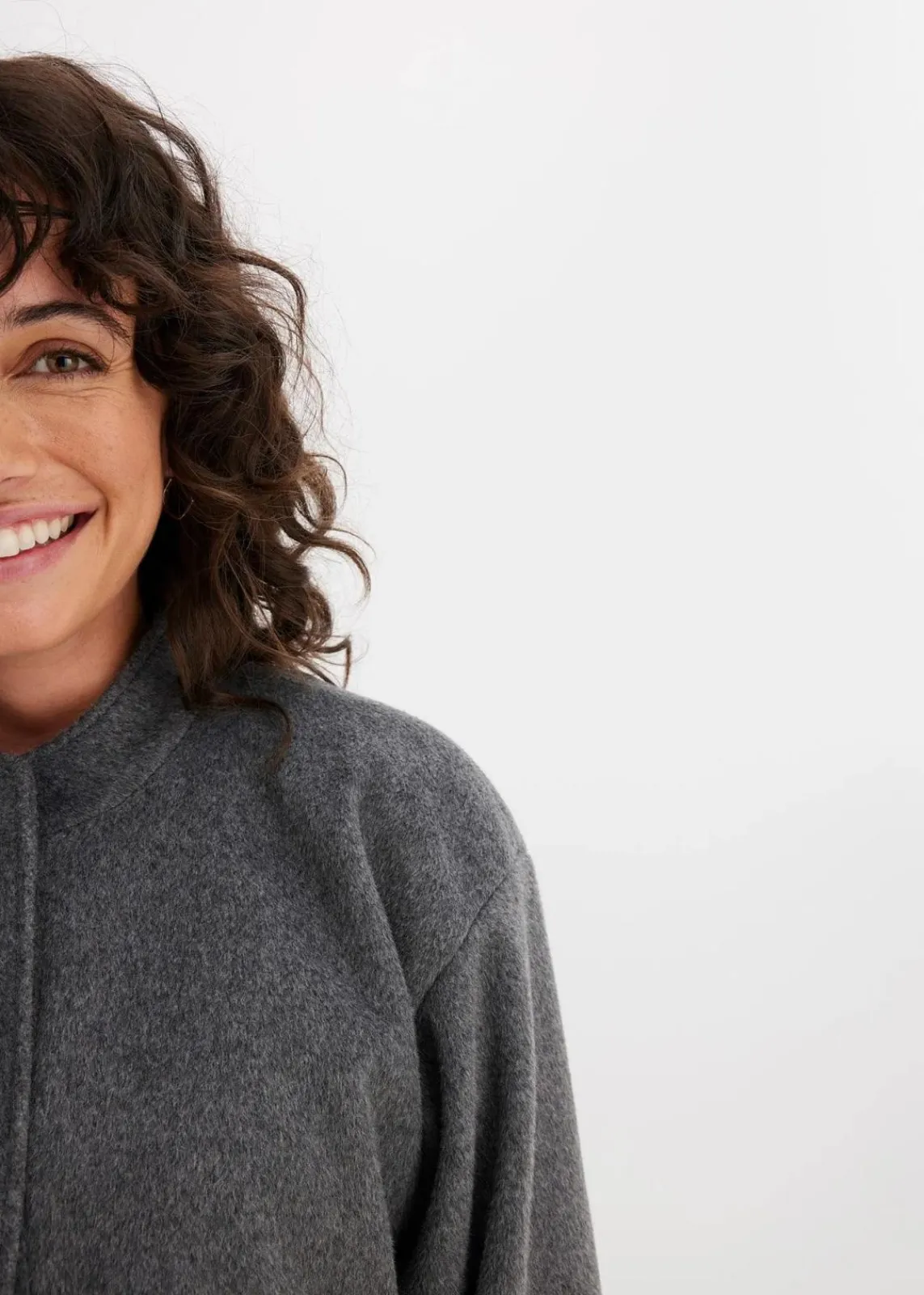 bonprix Bekleidung·Hosen|Jacken & Mäntel^Oversize-Blouson in Wolloptik anthrazit meliert meliert