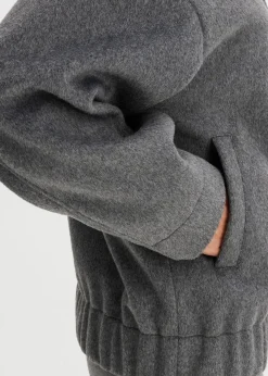 bonprix Bekleidung·Hosen|Jacken & Mäntel^Oversize-Blouson in Wolloptik anthrazit meliert meliert