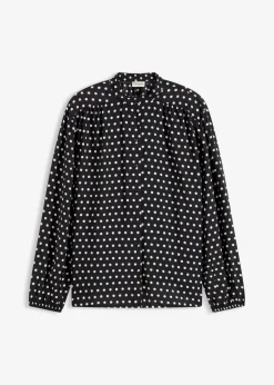 bonprix Bekleidung·Jacken & Mäntel|Blusen & Tuniken^Oversize-Bluse schwarz gepunktet
