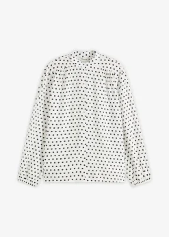 bonprix Blusen & Tuniken|Bekleidung·Jacken & Mäntel^Oversize-Bluse wollweiß gepunktet