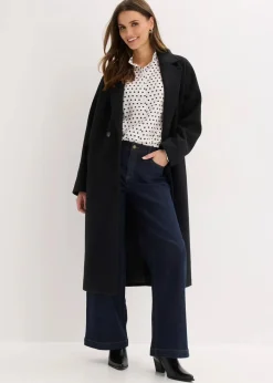 bonprix Blusen & Tuniken|Bekleidung·Jacken & Mäntel^Oversize-Bluse wollweiß gepunktet