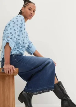 bonprix Blusen & Tuniken|Bekleidung·Jacken & Mäntel^Oversize-Bluse aus luftigem Musselin hellblau paisley