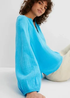 bonprix Blusen & Tuniken|Bekleidung·Jacken & Mäntel^Oversize-Bluse aus Musselin türkis
