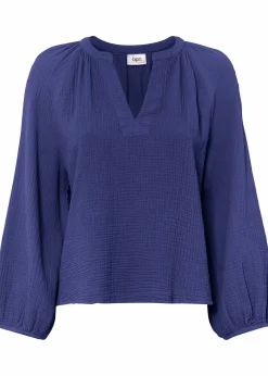 bonprix Blusen & Tuniken|Bekleidung·Jacken & Mäntel^Oversize-Bluse aus Musselin blauviolett