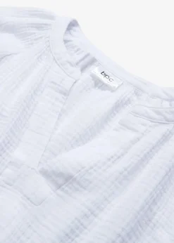 bonprix Bekleidung·Jacken & Mäntel|Blusen & Tuniken^Oversize-Bluse aus Musselin weiß