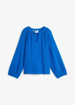 bonprix Blusen & Tuniken|Bekleidung·Jacken & Mäntel^Oversize-Bluse aus Musselin azurblau