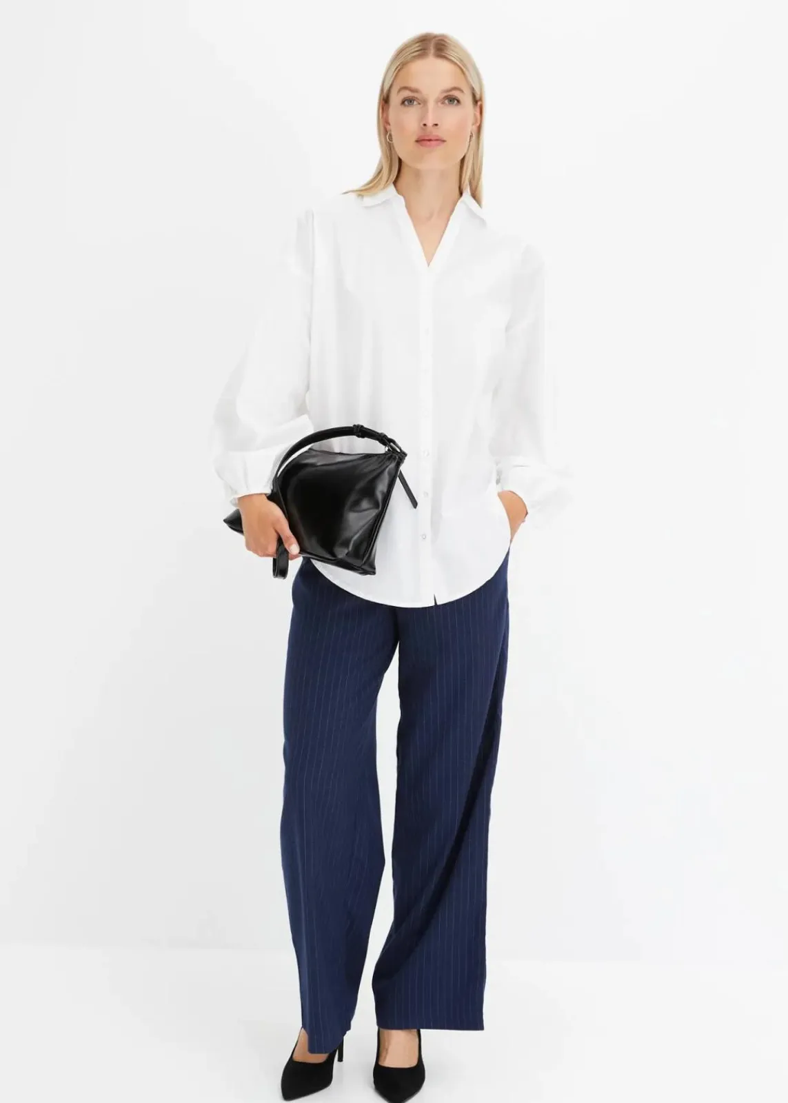 bonprix Bekleidung·Jacken & Mäntel|Blusen & Tuniken^Oversize-Bluse aus reiner Baumwolle weiß