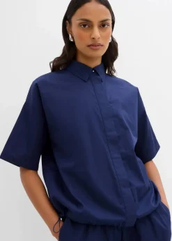bonprix Bekleidung·Jacken & Mäntel|Zweiteiler & Sets^Oversize-Bluse aus reiner Baumwolle tiefseeblau