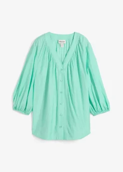 bonprix Blusen & Tuniken^Oversize-Bluse aus softem Viskose-Mix mentholblau