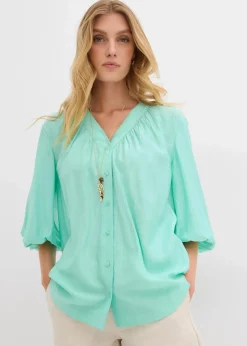 bonprix Blusen & Tuniken^Oversize-Bluse aus softem Viskose-Mix mentholblau