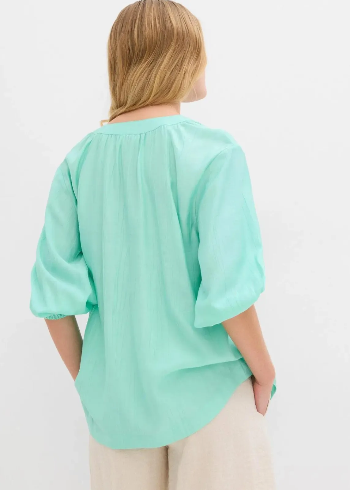 bonprix Blusen & Tuniken^Oversize-Bluse aus softem Viskose-Mix mentholblau