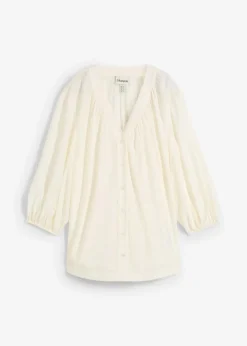 bonprix Blusen & Tuniken^Oversize-Bluse aus softem Viskose-Mix wollweiß