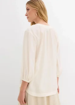 bonprix Blusen & Tuniken^Oversize-Bluse aus softem Viskose-Mix wollweiß