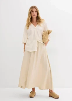 bonprix Blusen & Tuniken^Oversize-Bluse aus softem Viskose-Mix wollweiß