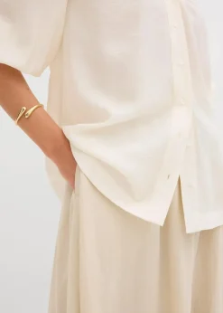 bonprix Blusen & Tuniken^Oversize-Bluse aus softem Viskose-Mix wollweiß