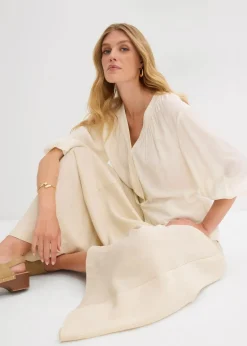 bonprix Blusen & Tuniken^Oversize-Bluse aus softem Viskose-Mix wollweiß