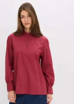 bonprix Blusen & Tuniken|Bekleidung·Jacken & Mäntel^Oversize-Bluse mit Volumenärmel pflaumenrot