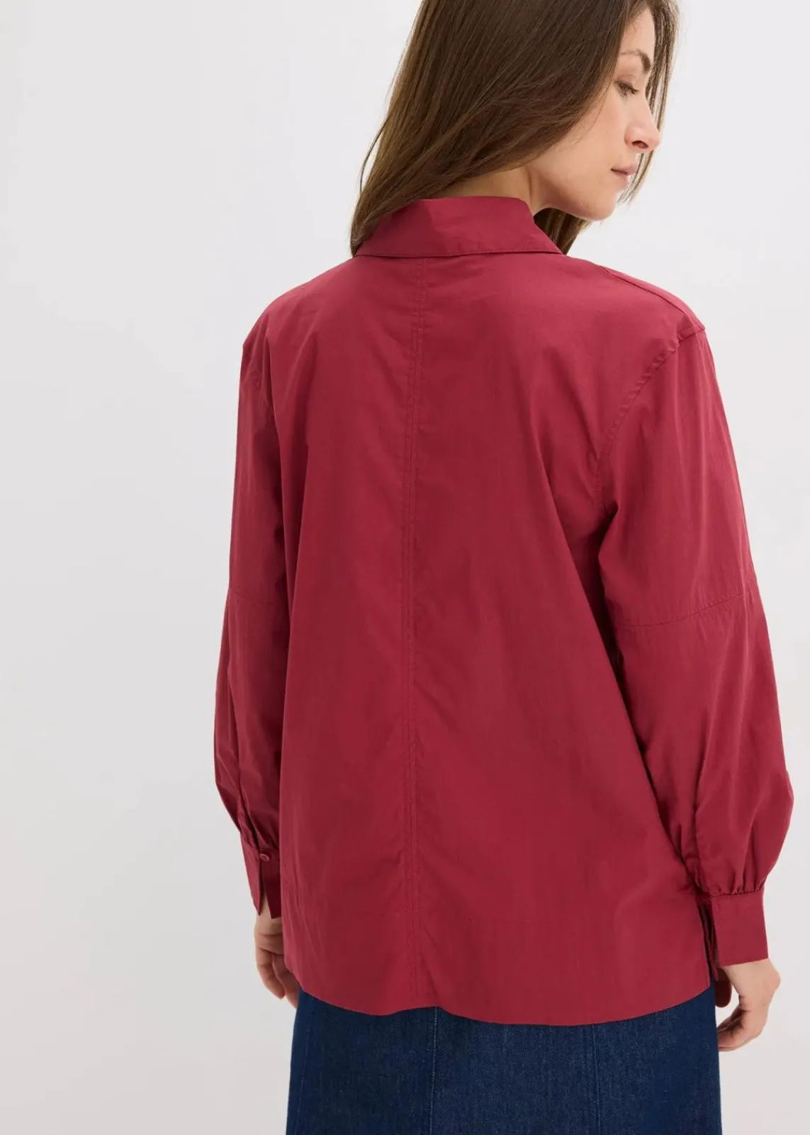 bonprix Blusen & Tuniken|Bekleidung·Jacken & Mäntel^Oversize-Bluse mit Volumenärmel pflaumenrot