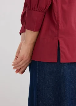 bonprix Blusen & Tuniken|Bekleidung·Jacken & Mäntel^Oversize-Bluse mit Volumenärmel pflaumenrot