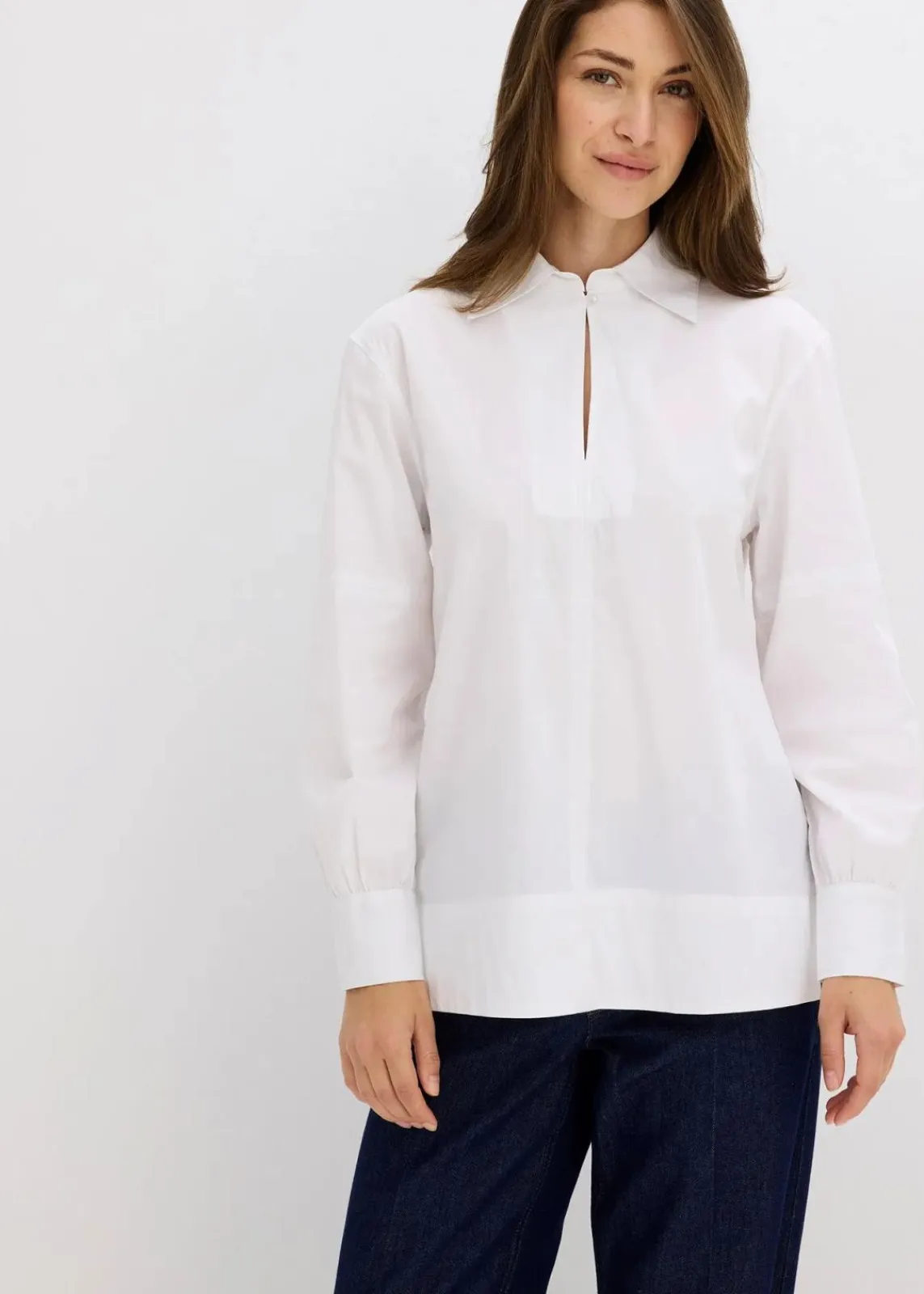 bonprix Bekleidung·Jacken & Mäntel|Blusen & Tuniken^Oversize-Bluse mit Volumenärmel weiß