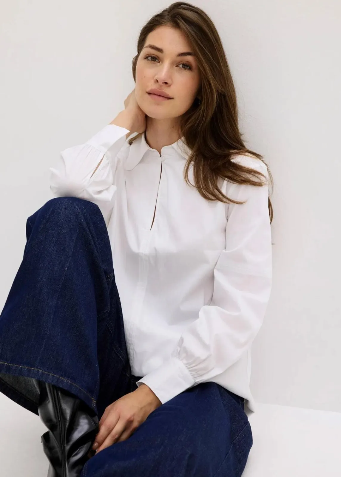 bonprix Bekleidung·Jacken & Mäntel|Blusen & Tuniken^Oversize-Bluse mit Volumenärmel weiß
