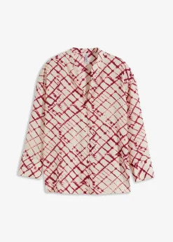 bonprix Bekleidung·Jacken & Mäntel|Blusen & Tuniken^Oversized Bluse violett/natur batik