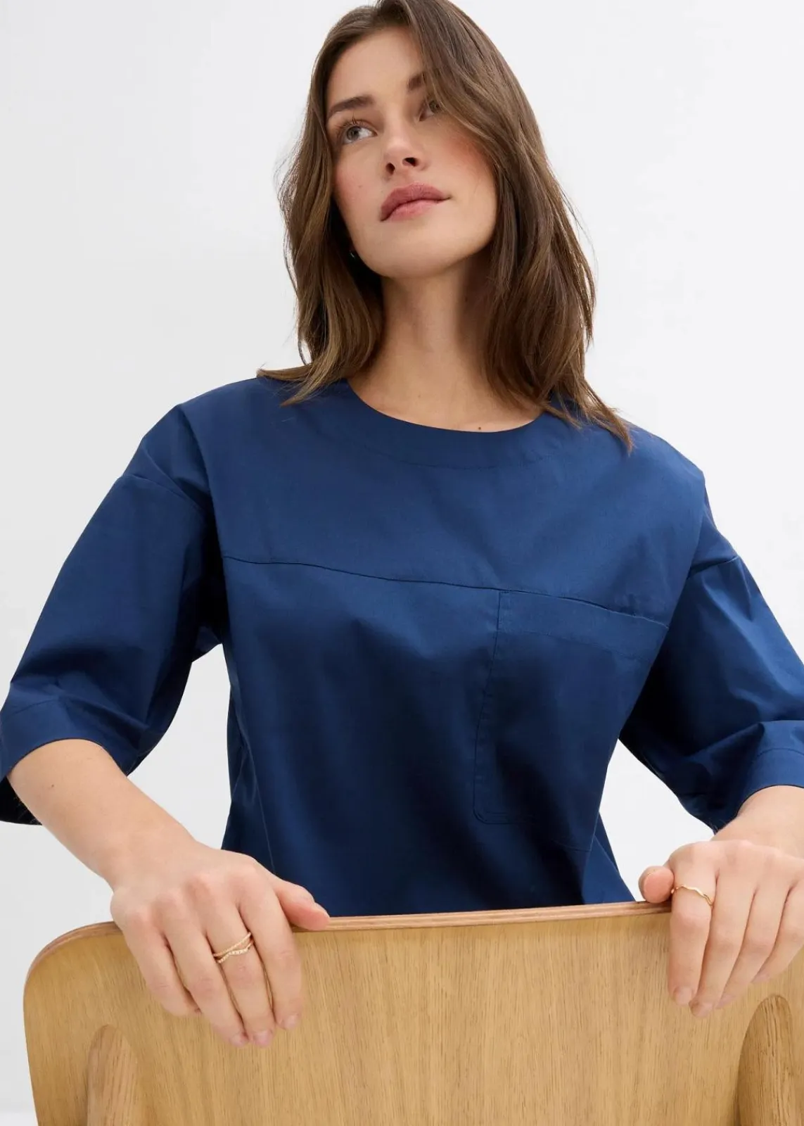 bonprix Blusen & Tuniken|Bekleidung·Jacken & Mäntel^Oversized Blusenshirt tiefblau