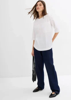 bonprix Bekleidung·Jacken & Mäntel|Blusen & Tuniken^Oversized Blusenshirt weiß