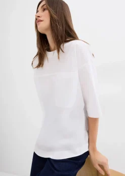 bonprix Bekleidung·Jacken & Mäntel|Blusen & Tuniken^Oversized Blusenshirt weiß