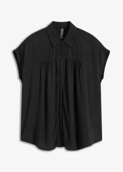 bonprix Blusen & Tuniken^Oversized Blusentop aus fließender Viskose schwarz