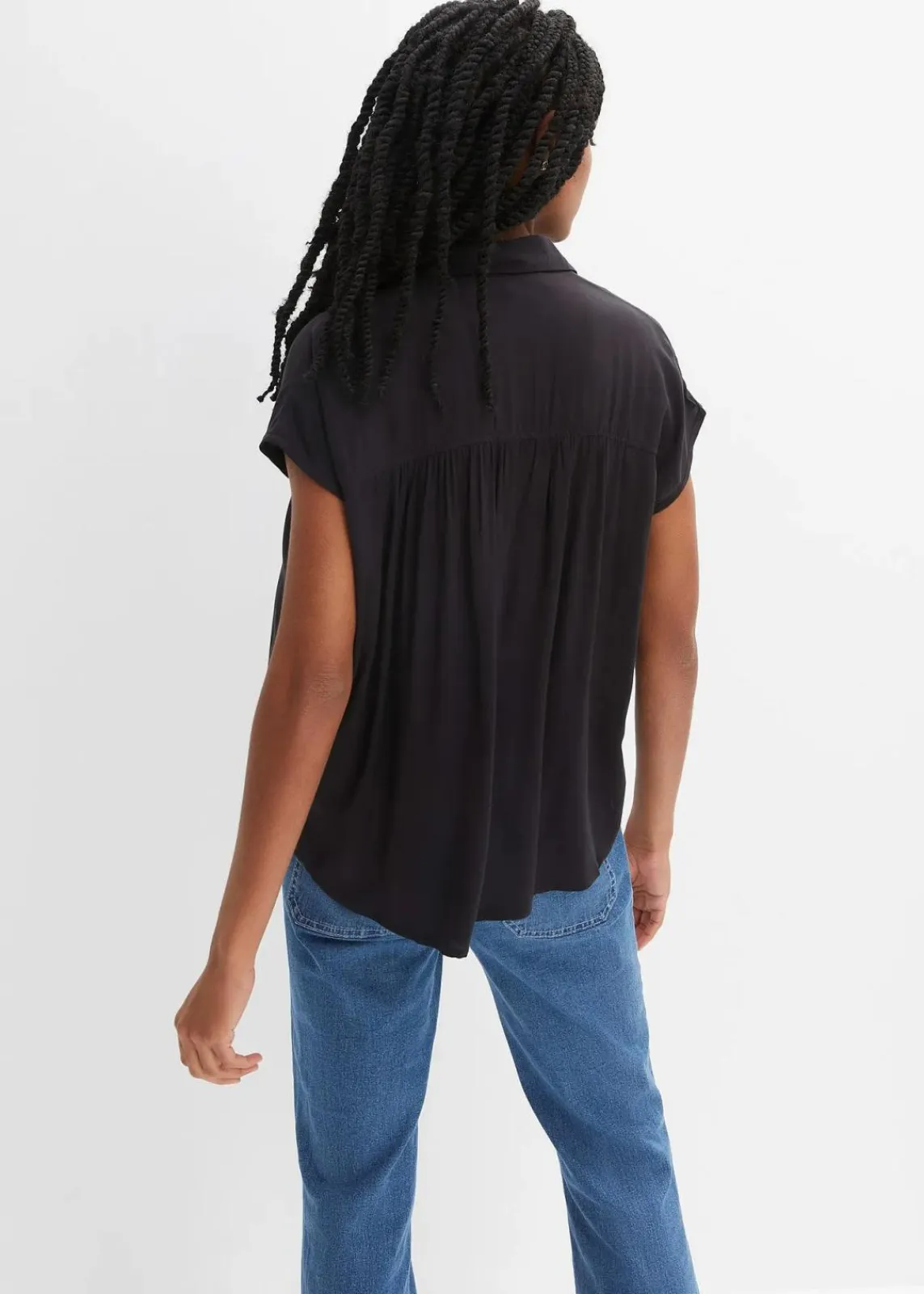 bonprix Blusen & Tuniken^Oversized Blusentop aus fließender Viskose schwarz