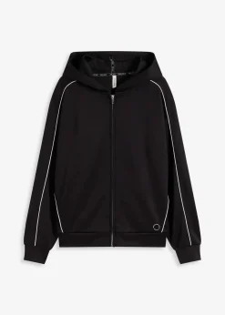bonprix Bekleidung·Sweat|Bekleidung·Blusen & Tuniken^Oversized Funktions-Kapuzenjacke, schnelltrocknend schwarz