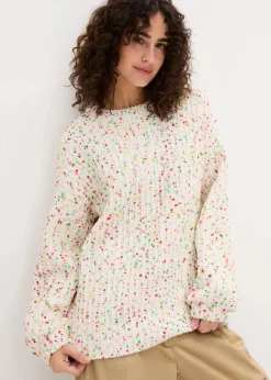 bonprix Bekleidung·Umstandsmode|Bekleidung·Jeans^Oversized Grobstrick-Pullover wollweiß gepunktet