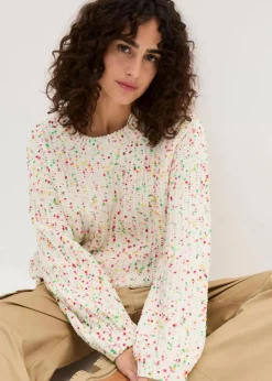 bonprix Bekleidung·Umstandsmode|Bekleidung·Jeans^Oversized Grobstrick-Pullover wollweiß gepunktet