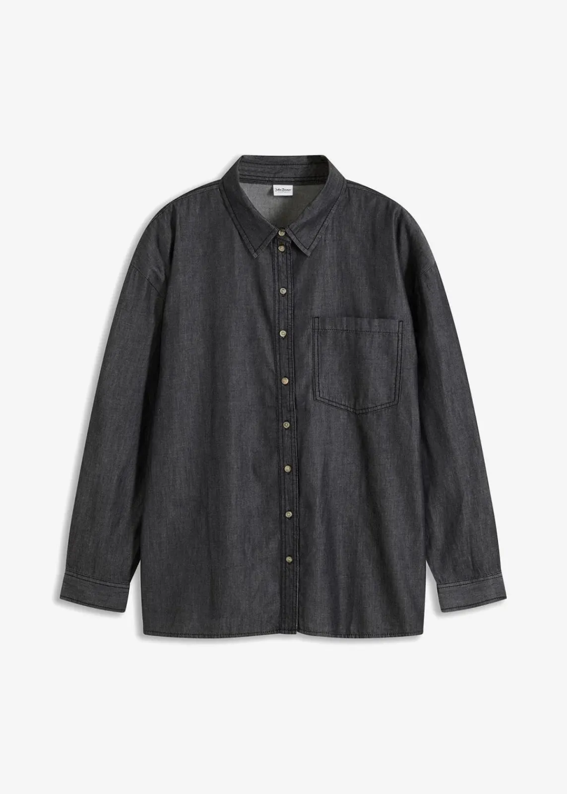 bonprix Bekleidung·Jacken & Mäntel|Nachhaltigere Materialien^Oversized Jeanshemd aus Bio-Baumwolle dunkelgrau denim