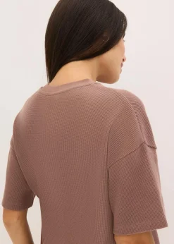 bonprix Wäsche·Homewear|Wäsche·Nachtwäsche^Oversized Loungewear Shorty Hausanzug aus Waffeljersey matt braun