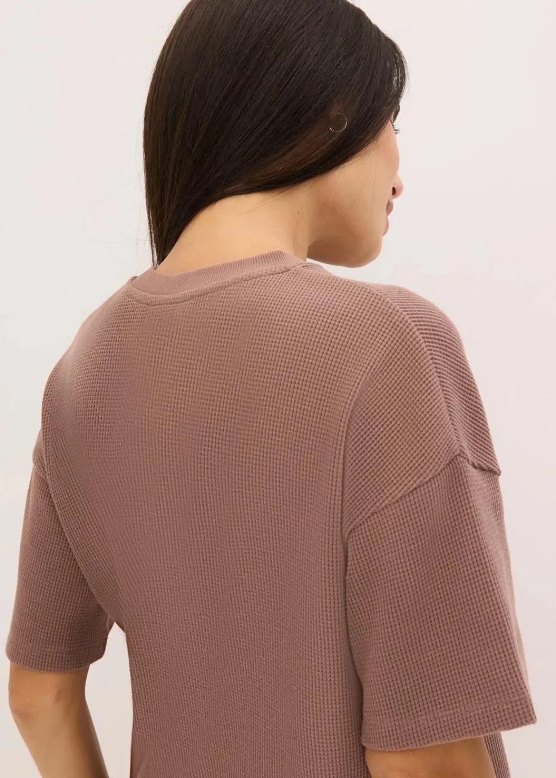bonprix Wäsche·Homewear|Wäsche·Nachtwäsche^Oversized Loungewear Shorty Hausanzug aus Waffeljersey matt braun
