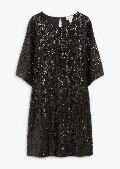 bonprix Festliche Mode|Kleider^Oversized Paillettenkleid schwarz