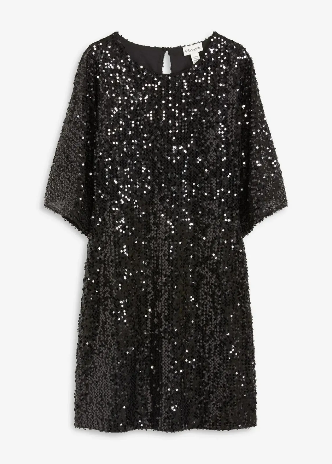 bonprix Festliche Mode|Kleider^Oversized Paillettenkleid schwarz